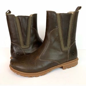 Bogs slip on Pearl leather ankle rain boots